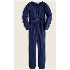 J Crew Crewcuts French Terry Jumpsuit Navy Blue Girls Sz 8